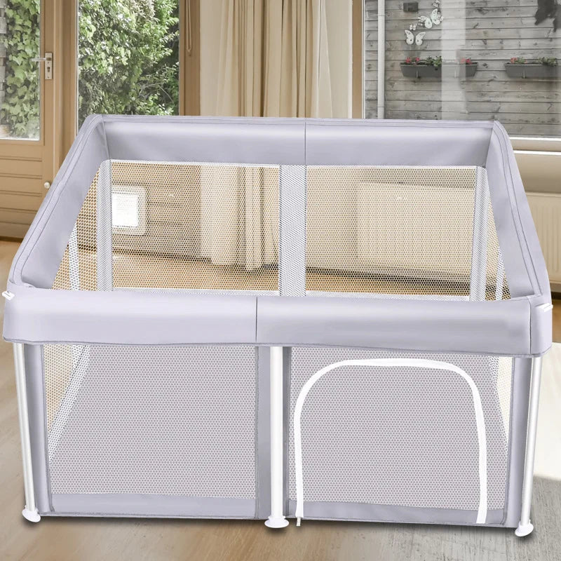 Foldable Baby Game Fence Portable Safety Enclosure for Home Crawling & Learning to Walk,  Protective Barrier Indoor/Outdoor Use