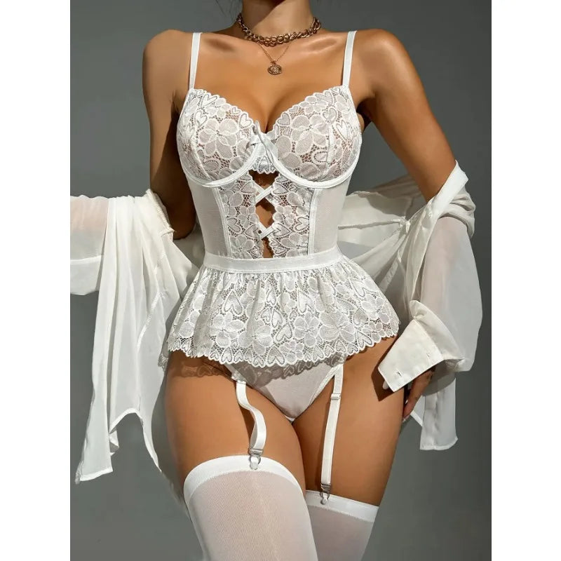 Sexy lingerie Bra And Panty Set Exotic Costumes Sensual Transparent Erotic Apparel Porn Goth Mesh Sex Outfit Top and Briefs