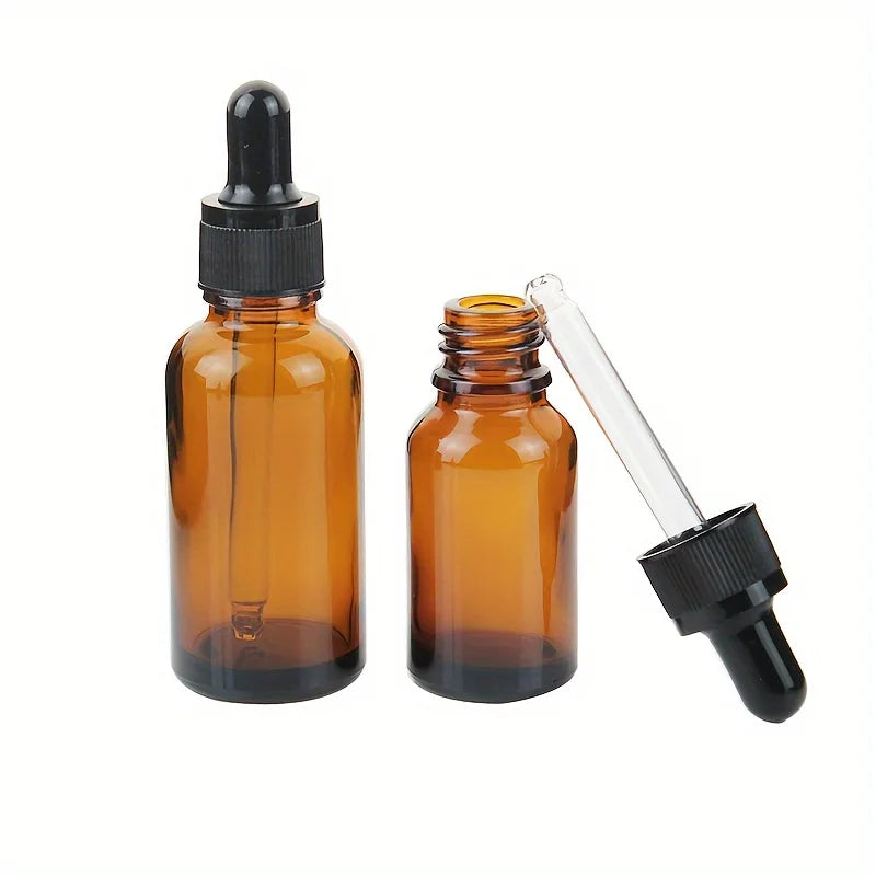 5/10/20pcs + 4 accessories 30ml refillable glass dropper bottle, 2 funnels, 2 pipettes, for essential oils and perfumes