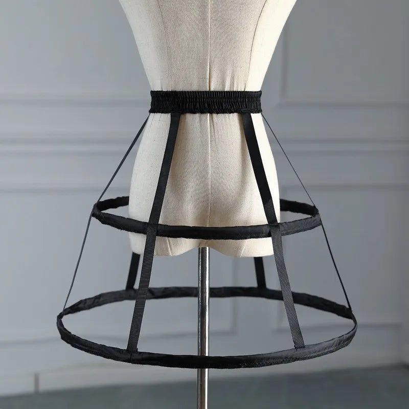 Girls 3 Hoops Crinoline Cage Bustle Petticoat Women Adjustable Pannier for dress