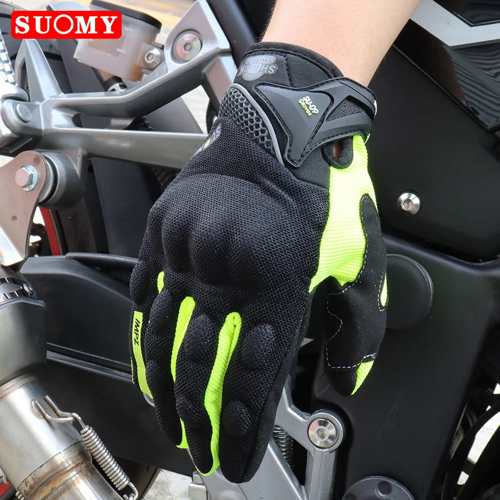 SUOMY Women Purple Motorcycle Gloves Touch Screen Full Finger Racing/Climbing/Cycling/Riding Sport Windproof Motocross Gloves