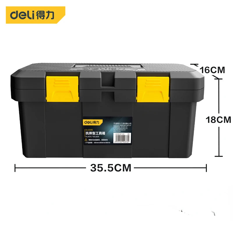 Deli 12/15/18 Inch Double Layer Large Capacity Tool Case Household Storage Boxes Multifunction Electrician Portable Tool Box