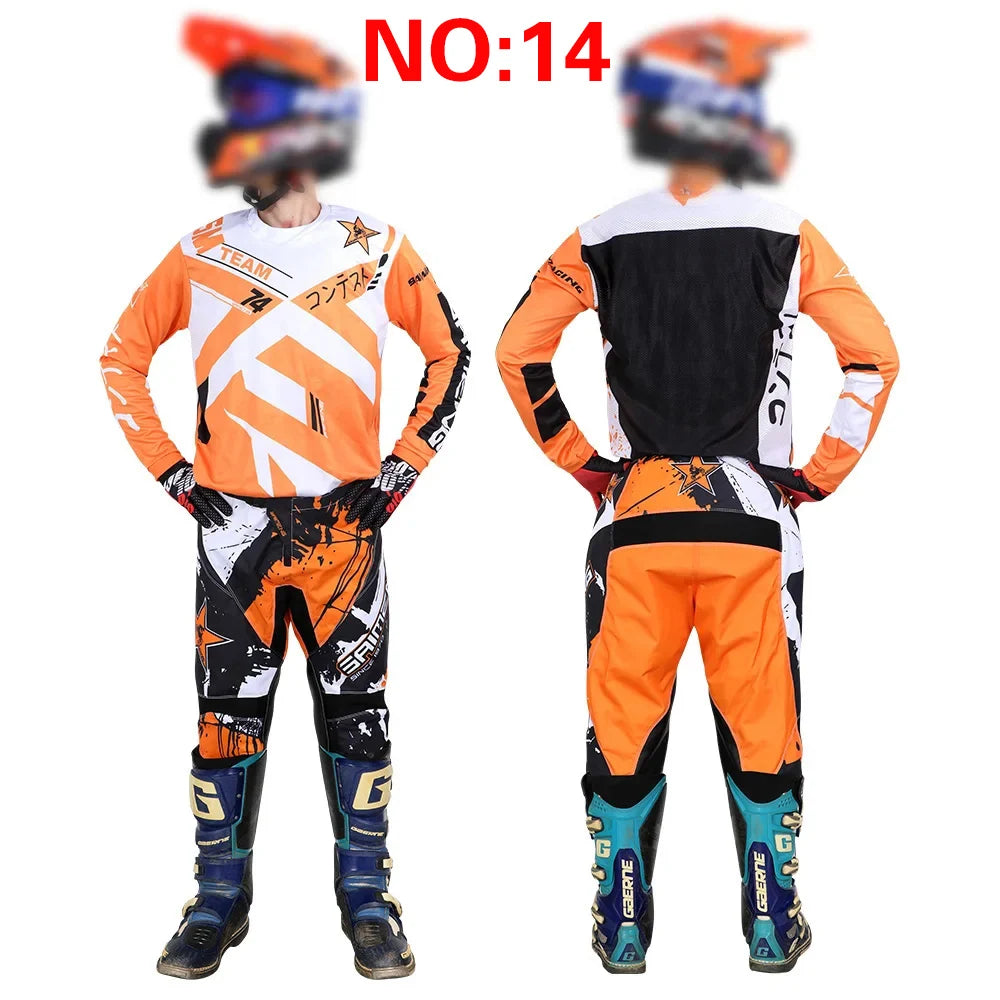 SIZE 20 22 24 26 28 saimeng children's enduro motocross gear set mx jersey pants motorcycle kits mtb Off Road youth racing suit