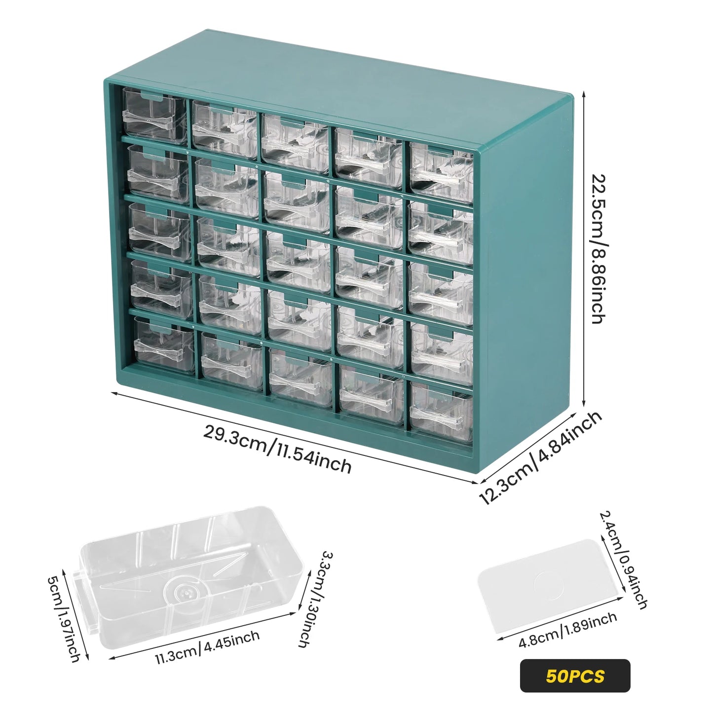 25 Drawers Stackable Storage Cabinet Tool Parts Storage Clear Organizer with Drawers Table Drawer Organizer For Screw Nut Nails