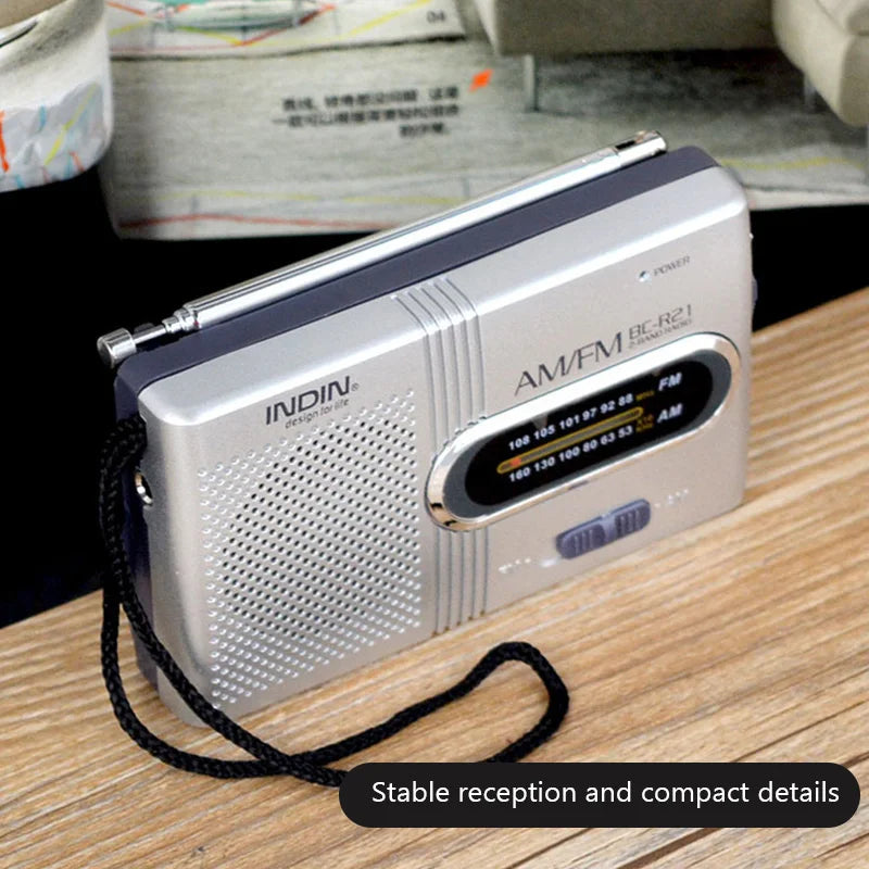 NEW Portable Mini Radio Handheld Dual Band AM FM Music Player Speaker with Telescopic Antenna Outdoor Radio Stereo