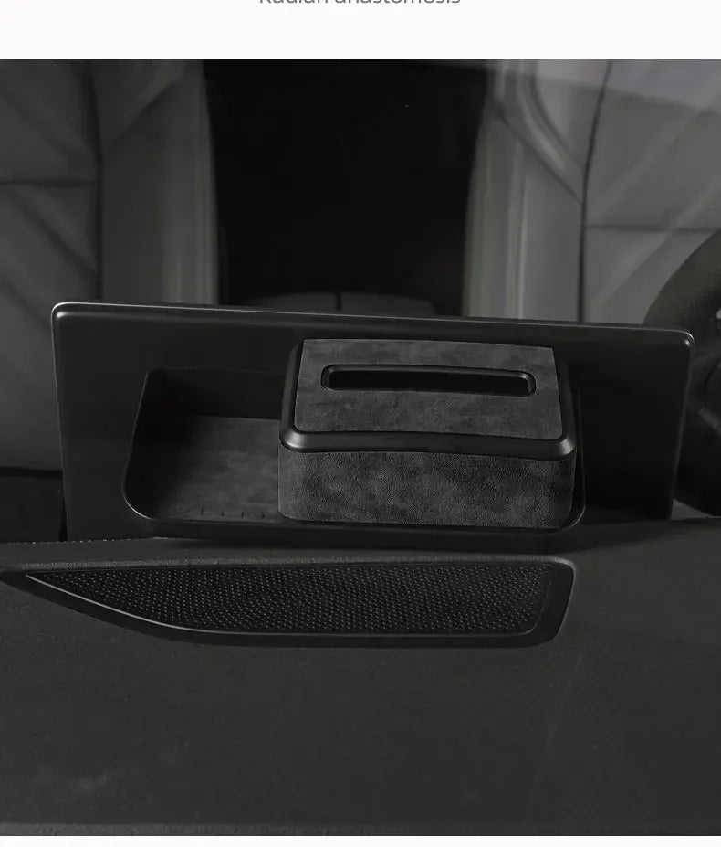Alcantara Car Machine Storage Box For ZEEKR 001 2021 2023 2022 Navigation Rear Hidden Tissue Organizer Interior Stowing Tidying