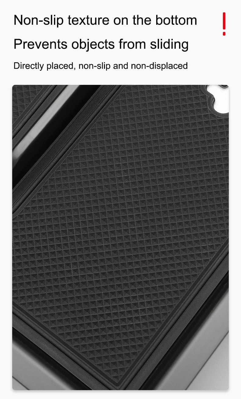 For Tesla Model 3 Highland 2024 Storage Box Flocking New Model 3+ Center Console Armrest Storage Box Stowing Tidying Cup Holder