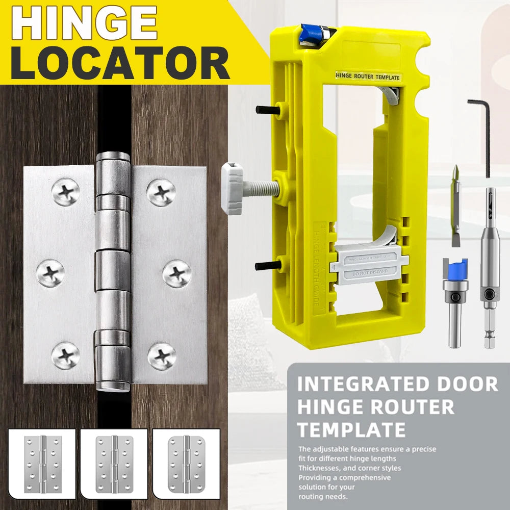 New Door Hinge Routing Jig And Hinge Jig Plastic 3‑5in Length 1/4‑5/8in Radius Hinge Router Template for Woodworking Tool（green）