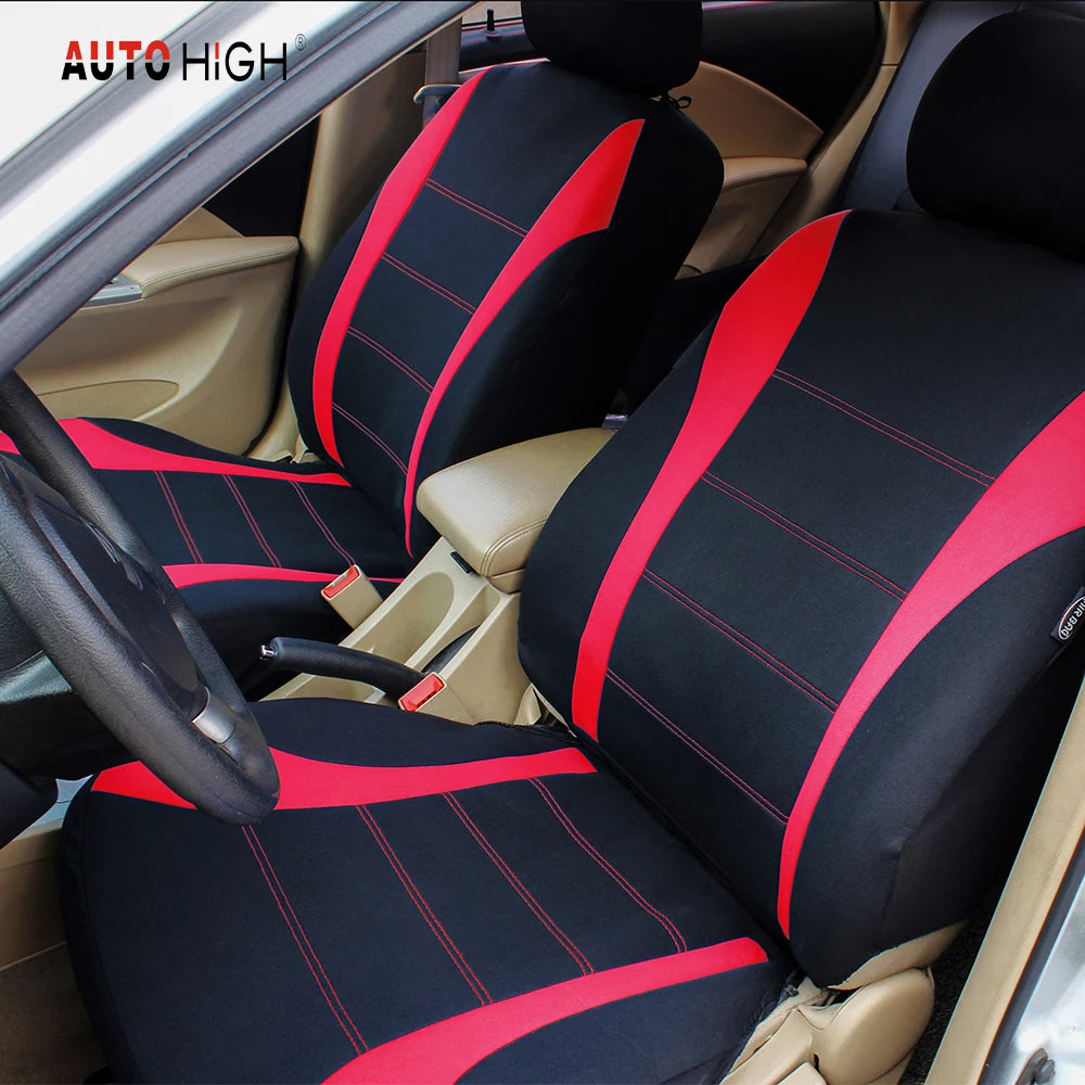 AUTO HIGH Universal Auto Seat Covers Full Set for Car Truck SUV Van Polyester Front & Rear Protector