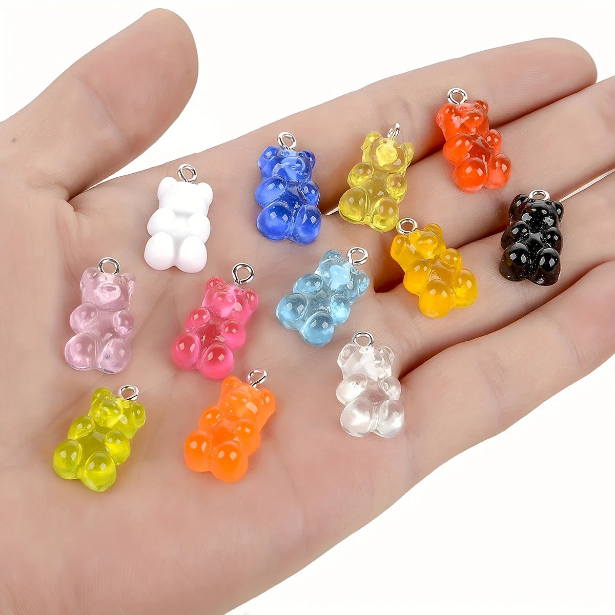 20 Pieces Of Colorful Candy Teddy Bear Gummie Jewelry, Diy Pendant, Cute Earring Necklace, Creative Discovery 20x10mm