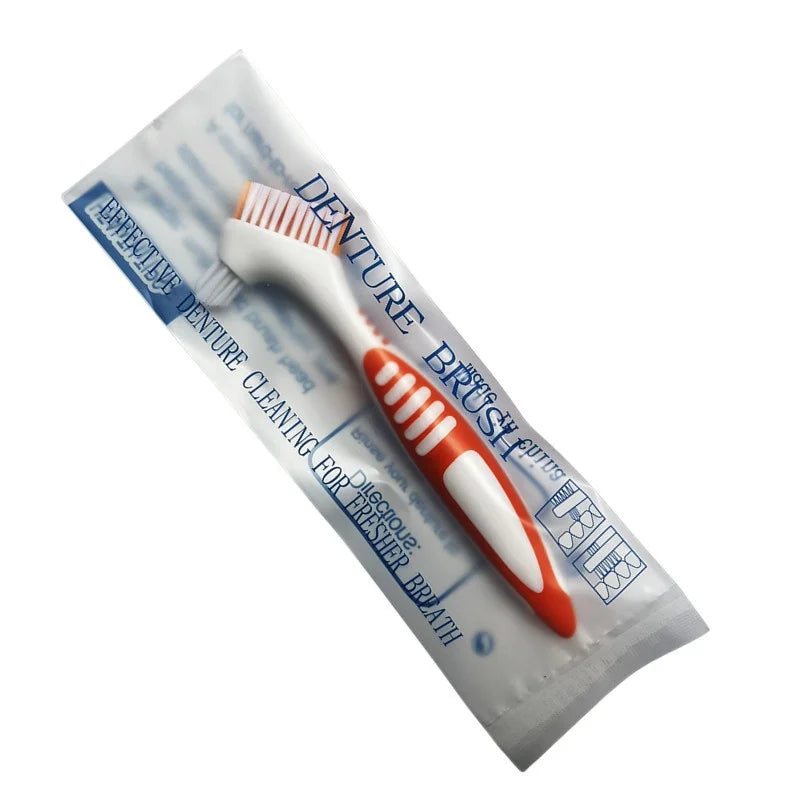 1pc Denture Toothbrush Cleaning Brush Double Sided Denture Brush Invisible Braces Orthodontic Retainer Descaling Brush