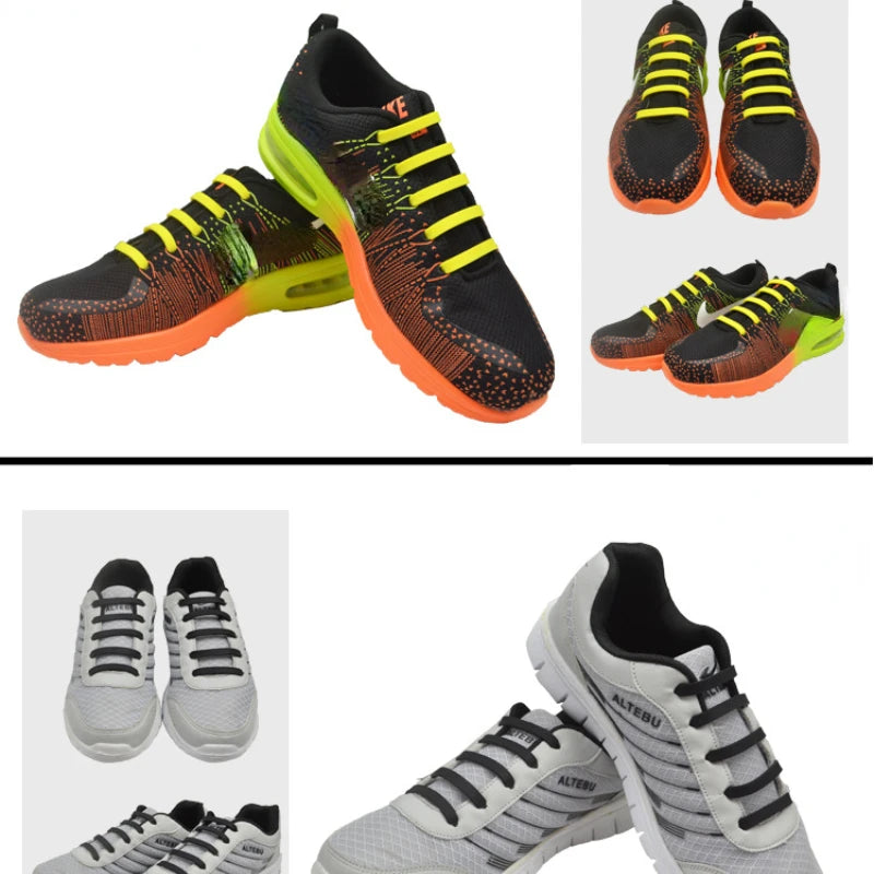 Adult elastic shoelaces, no tie, no tie, arrow shaped sports silicone shoelaces, lazy casual shoelaces