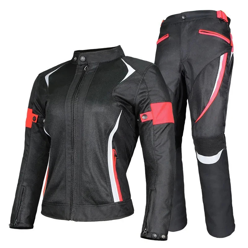 Motorcycle riding wear summer female waterproof motorcycle suit set slim-fit anti-fall four seasons racing clothing