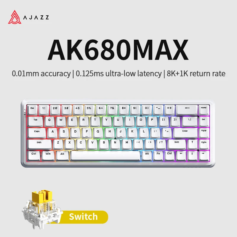 AJAZZ AK680MAX-wireless gaming keyboard, new hall effect switch, fast trigger magnetic keyboard, mechanical keyboard