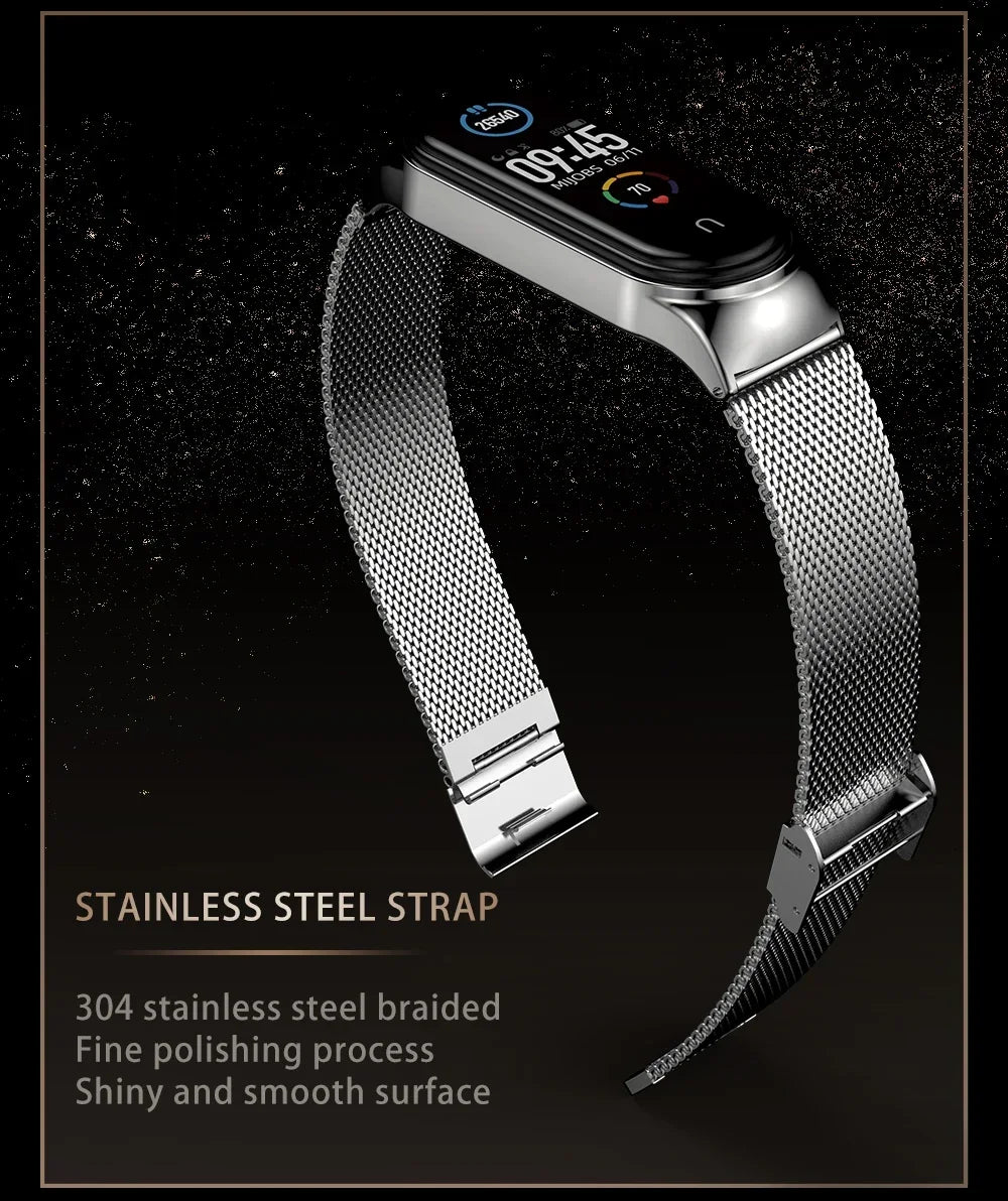 Stainless Steel Strap for Xiaomi Mi 9 8 Band Metal Milanese Bracelet on Mi Band 8 Wristband for Mi Band 9 8 Strap Accessories