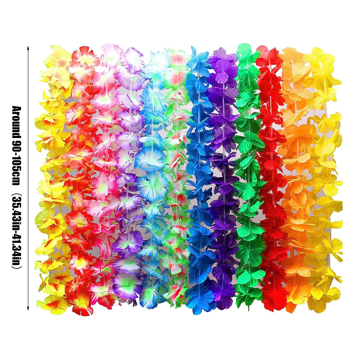 24/48Pcs Hawaii Party Artificial Flower Wreath Garland Summer Beach Theme Props Wedding Birthday Gatherings Decoration Supplies