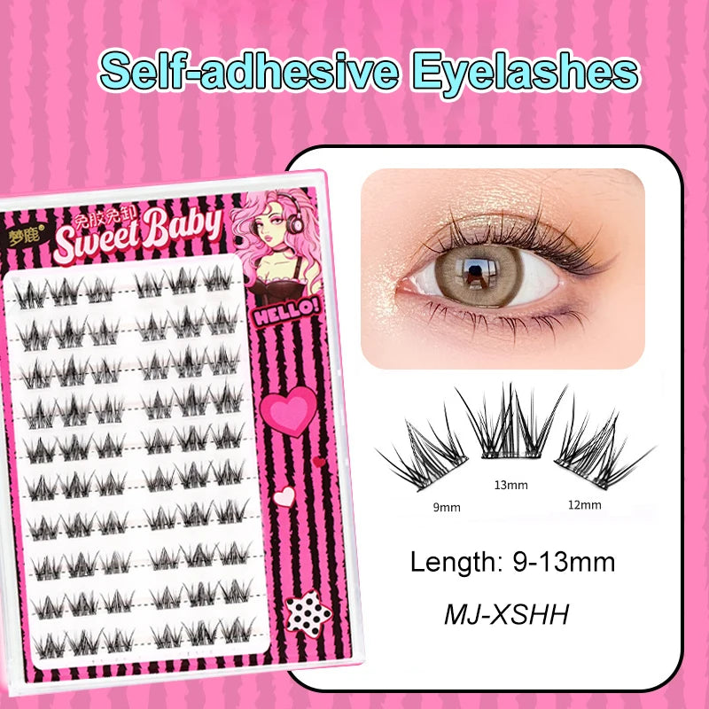 Self Adhesive Eyelashes Cluster Lashes No Glue Individual Lashes  Soft  Idol Lash Clusters Reusable Self Adhesive Lashes