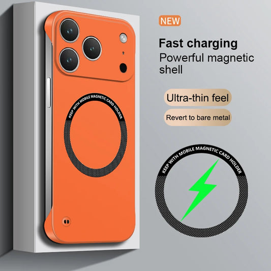 Ultra Thin Case For IPhone 17 Air 17 Pro Max Magsafe Frameless Magnetic Wireless Charging Hard PC Phone Cover