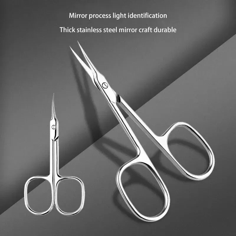 Precision Stainless Steel Cuticle Scissors - Thin Blade Nail Clippers for Manicure and Eyebrow Trimming - Dead Skin Remover