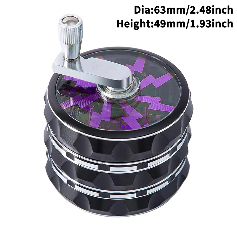 Hand Crank Tobacco Grinder Pollinator Manual Spice Mills 4 Layers Smoke Grass Crusher Muller Smoking Accessories