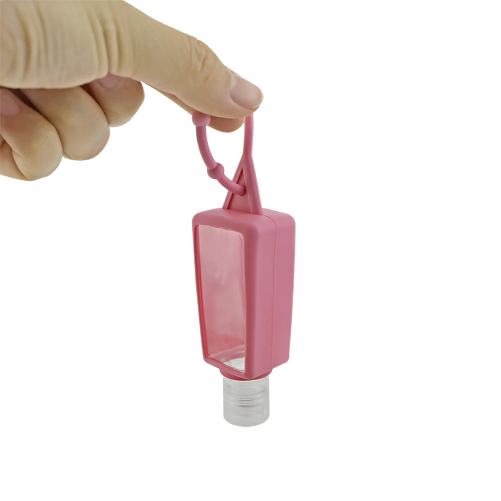 Mini Hand Sanitizer 30ml Silicone Hand Gel Holder Refillable Hook Empty Squeeze Bottles Portable Travel Soap Dispenser