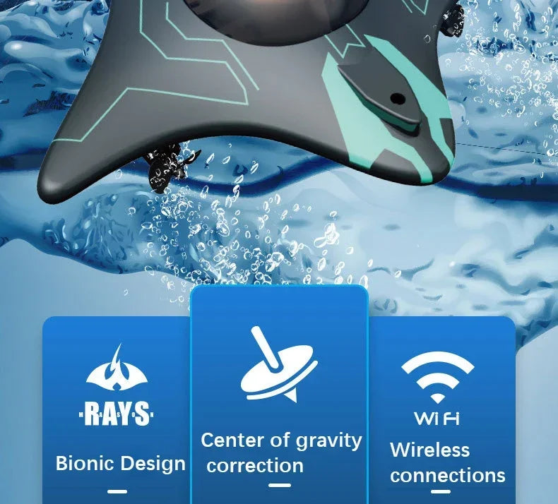 6CH RC Boat Submarine With Camera Underwater Remote Control Wifi FPV Remote Control Boats Radio Control Toys For Kids Gifts