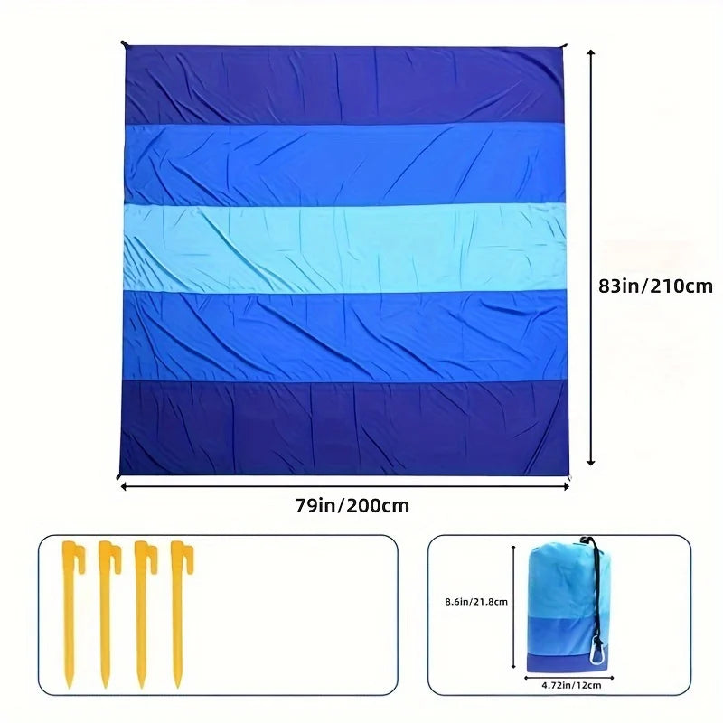 Quick-Dry Waterproof Beach Blanket - Sandproof - Perfect For Outdoor Picnics, Camping, Hiking & Travel - Includes Carry Bag