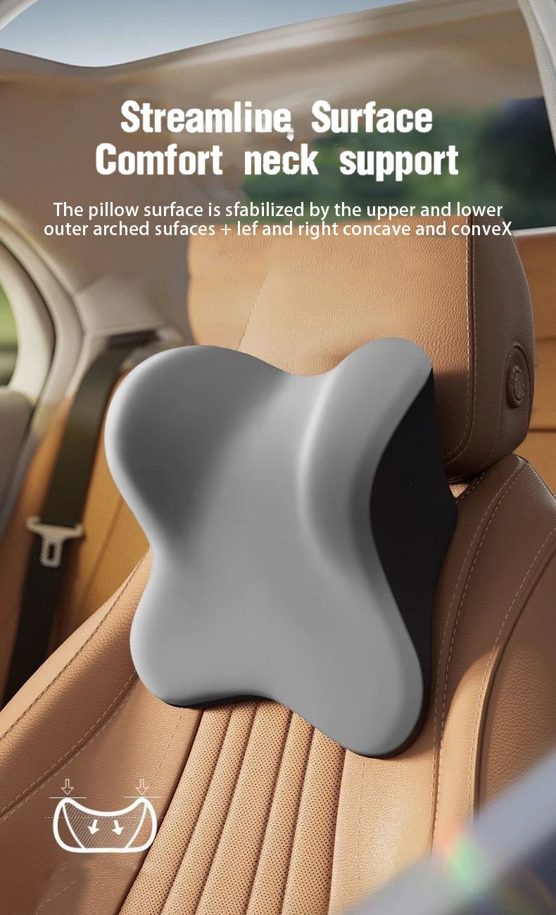 Car Memory Foam Headrest Car Neck Pillow Lumbar Waist Cushion Universal Waist Support Car Seat Pillow Accessories Interiors