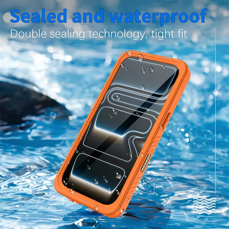 shellbox Professional Waterproof Phone Case for iPhone 17Promax Air 14 13 15 16 - 360 Full Coverage Shockproof Dustproof IP68