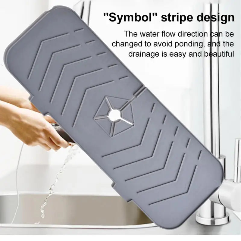 Kitchen Faucet Mat Silicone Absorbent Mat Sink Sponge Drain Rack Foldable Water Splash Catcher Mat Bathroom Countertop Protector