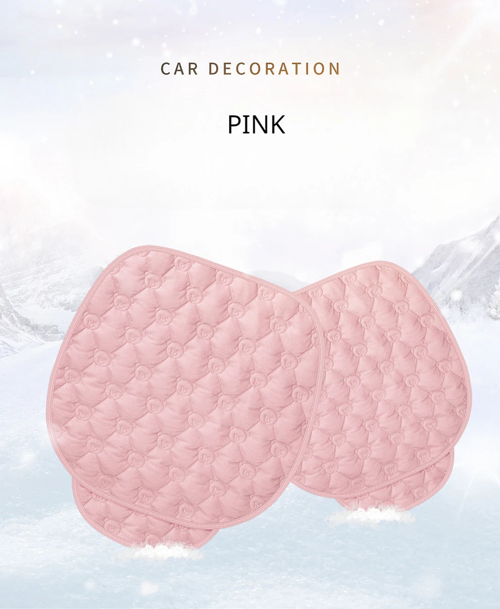 Winter short plush car single piece seat cushion thickened warm front single seat square cushion rear row long cushion