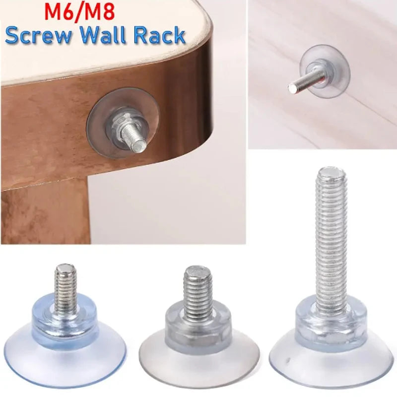 2/5/10/20Pcs Suction Cup Hooks with Screw Shank M6 M8 Clear Sucker Pads Strong Adhesive Holder for Car Glass Bathroom Wall Door