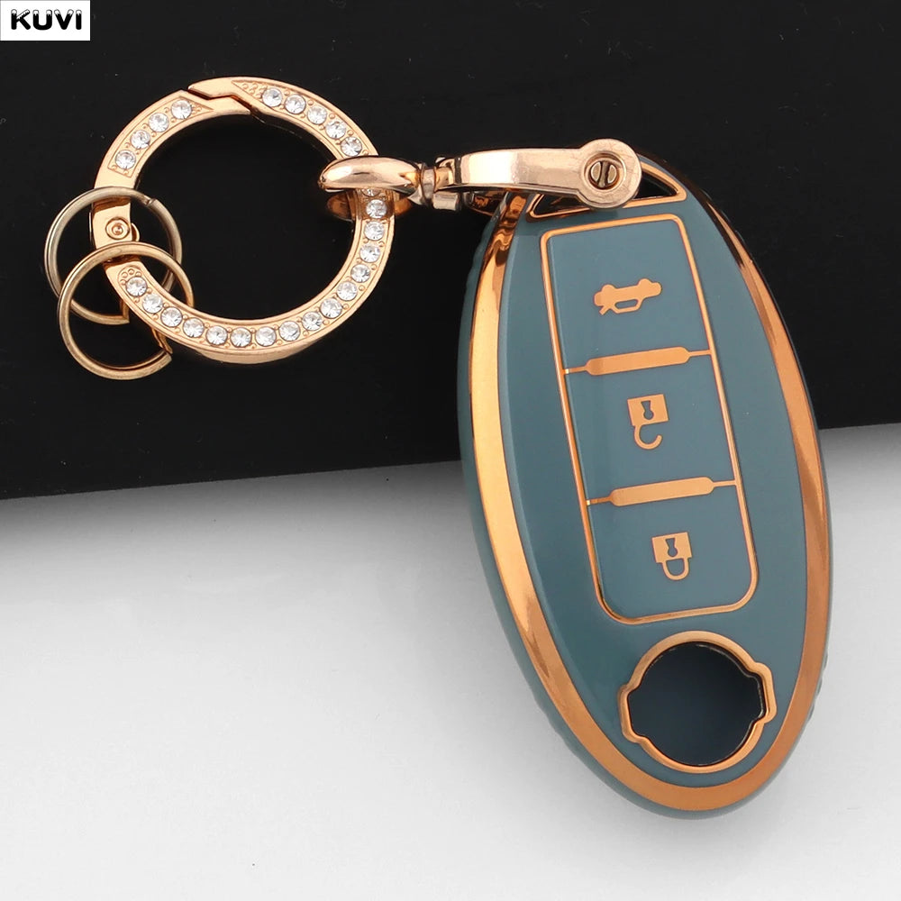 3 Button TPU Car Key Case Cover For Nissan Micra Murano Juke Alissa Pulsar X-trail Note Almera Altima Auto Keychain Protector