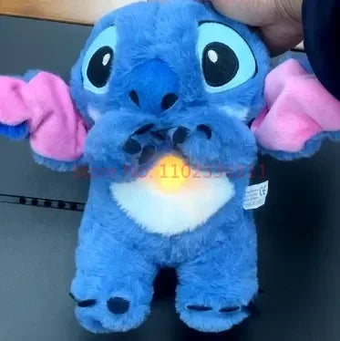 28cm Disney Stitch Anime Plush Doll With Lighting Music Airbag Kawaii Appease Toy Baby To Soothe Sleep Peluche For Kids Gift