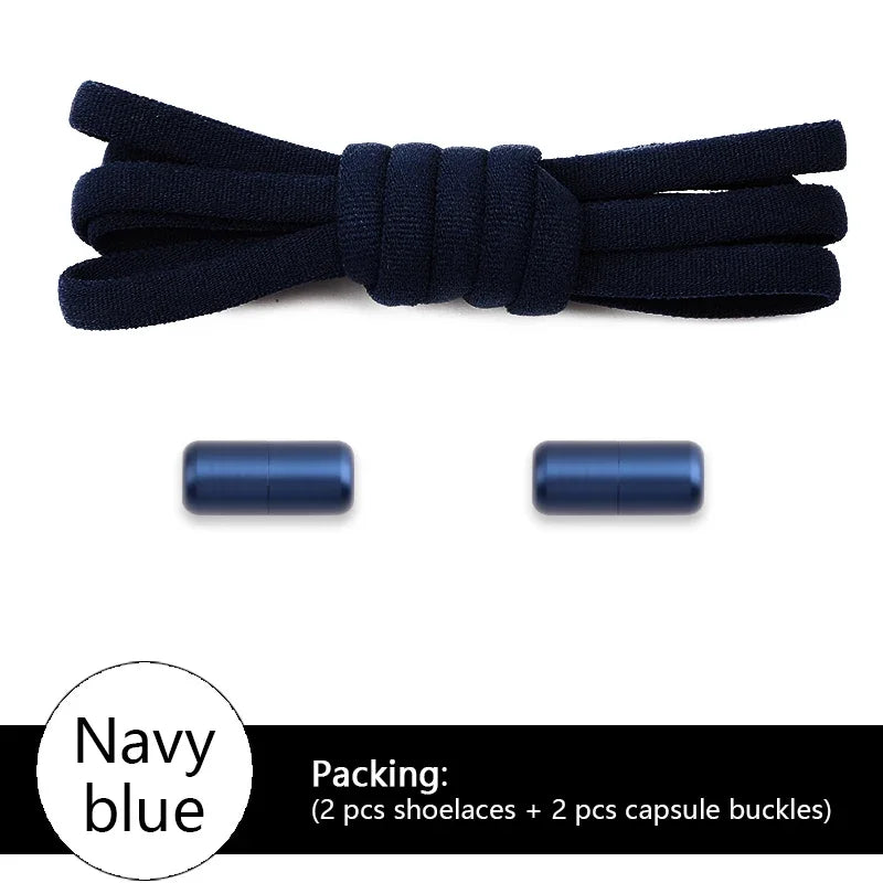 Elastic laces Sneakers Colorful Options No tie Shoelace for Sports Round Shoelaces without ties Kids Adult Shoes  Accessories
