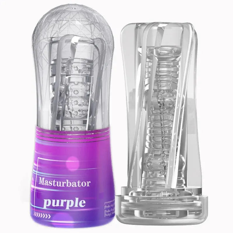 Male Masturbator Cup Soft Silicone Pussy Transparent Vagina Adult Goods Endurance Exercise Vacuum Pocket Cup for Adults Sex Toys