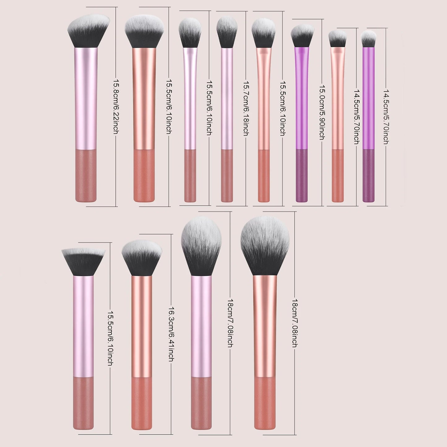 Makeup Brush Sets,12pcs Creative Professional Multifunctional Cosmetic Brushes For Making Up Supply