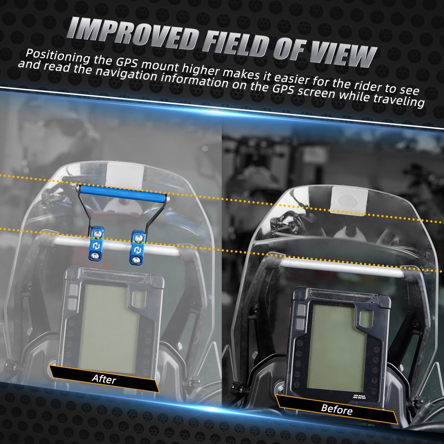 12MM Motorcycle GPS Mount Bracket For Yamaha 2019-2024 2023 Tenere 700 T700 XTZ700 Aprilia Tuareg 660 2022-2024 Tenere 700 Rally