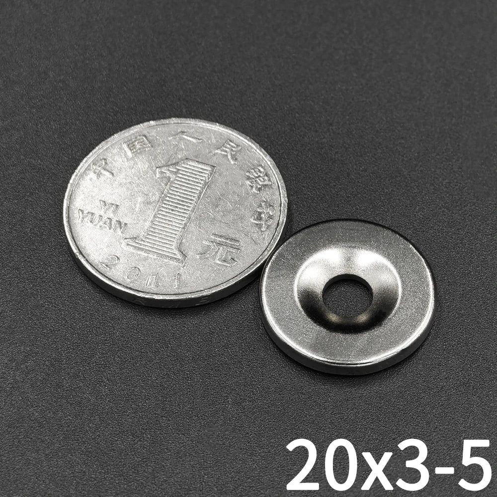 5/10/20/30Pcs 20x3-5 Neodymium Magnet 20mm x 3mm With Hole 5mm NdFeB Round Super Powerful Strong Permanent Magnetic imanes Disc