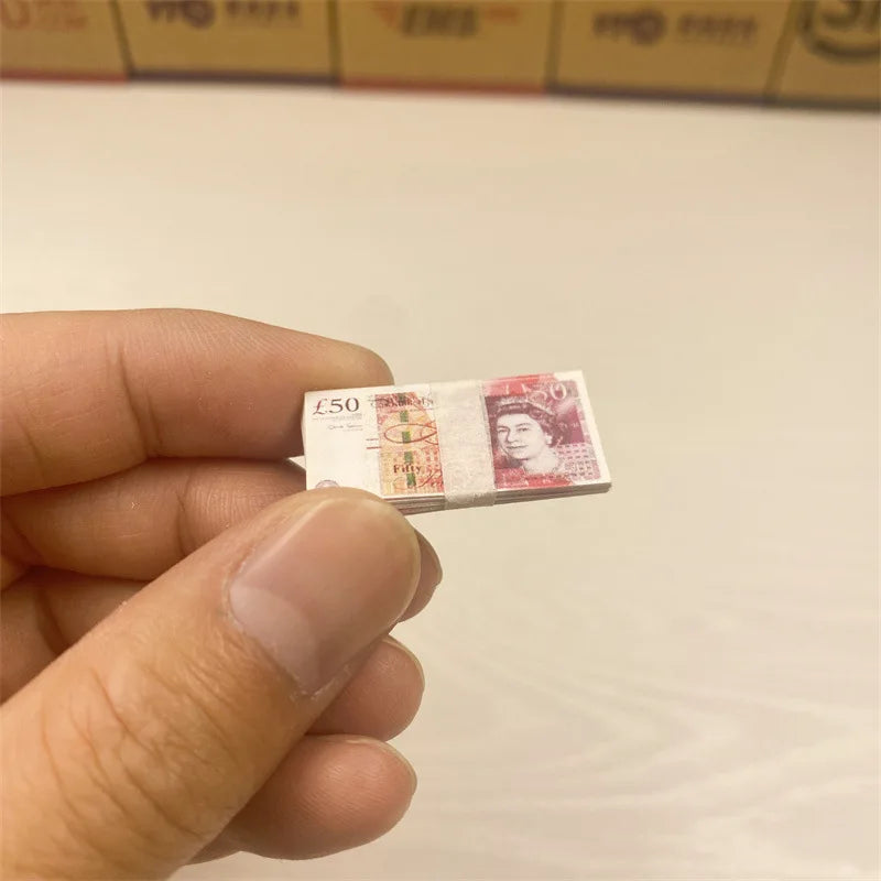 5PCS Dollar Euro Ticket Banknotes Prop Fake Money Mini Currency Banknote Model Kids Dollhouse Miniature Props Toy Floss Decorate