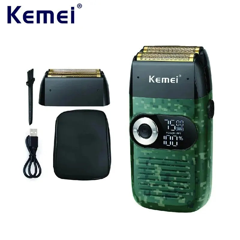 KEMEI Bald Head Shaver Waterproof USB Rechargeable Razor Barber Cordless Shaving Lithium Titanium Beard Trimmer For Men