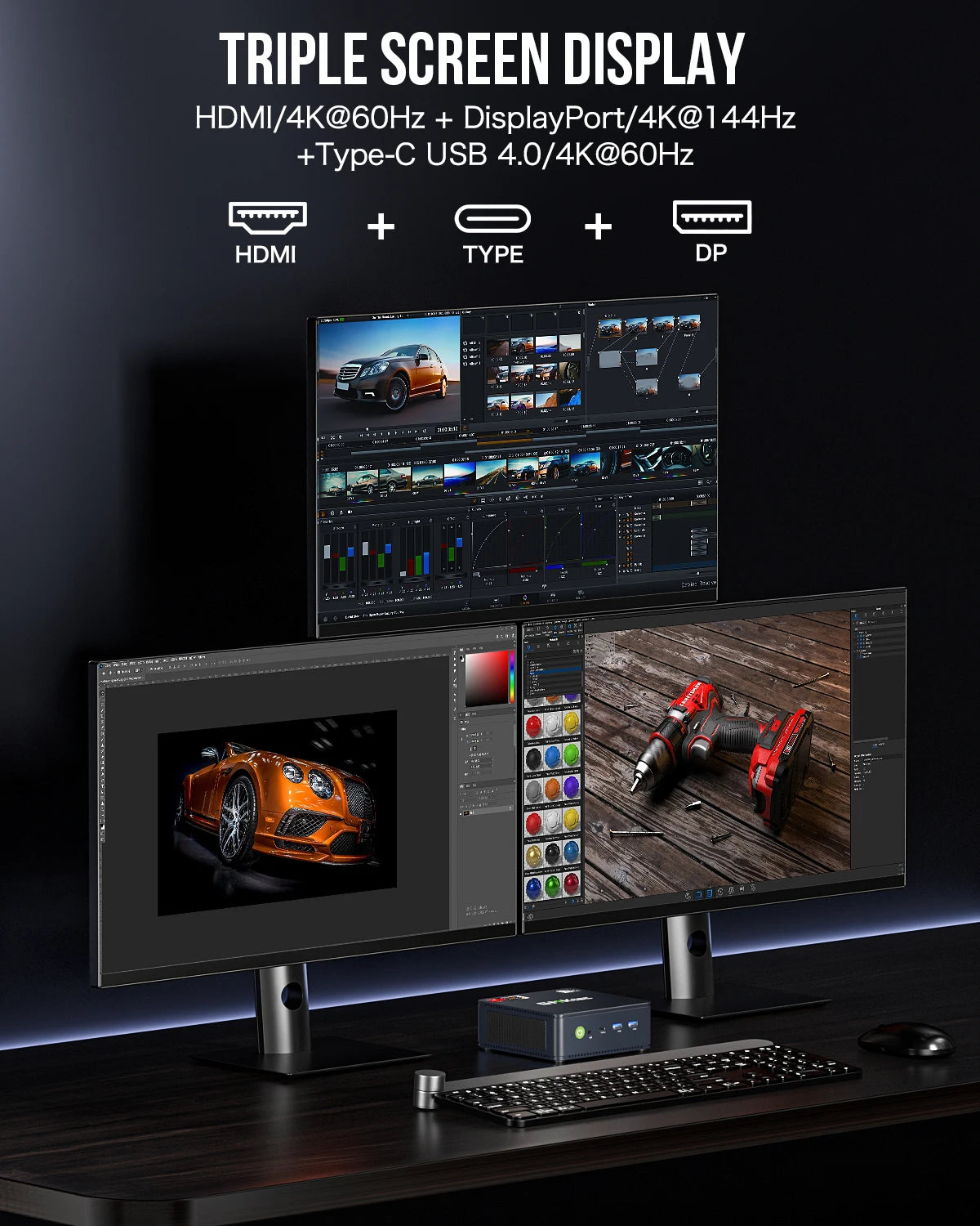 GMKtec M6 Mini PC AMD R5 6600H 6-core 12-thread Computer 16GB DDR5 512GB PCIe 3.0 SSD WiFi 6 BT5.2 Mini PC Desktop Computer