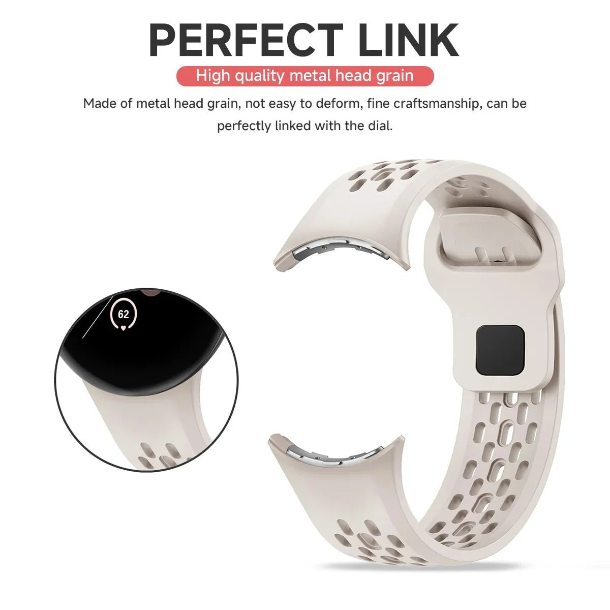 Silicone watch band For Google Pixel Watch3 45mm porous breathable silicone strap sports wristband