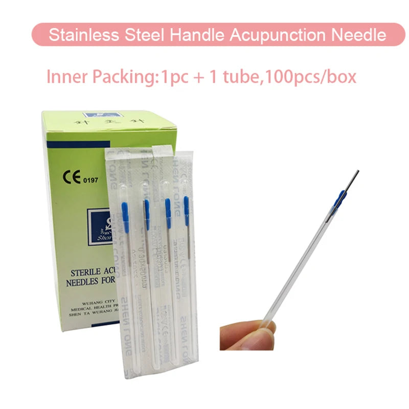 SHENLONG 100 PCS Acupuncture Needle Dry Needling Sharp Disposable Sterile Each Needle with Indivual Guide Tube Therapy with CE