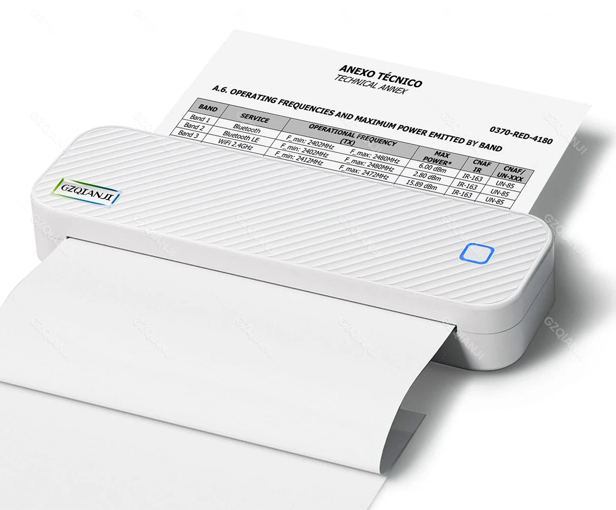 Mini Thermal Printer Bluetooth Portable Wireless A4 Maker with Paper Case for Mobile World PDF Picture Print Home Office USE