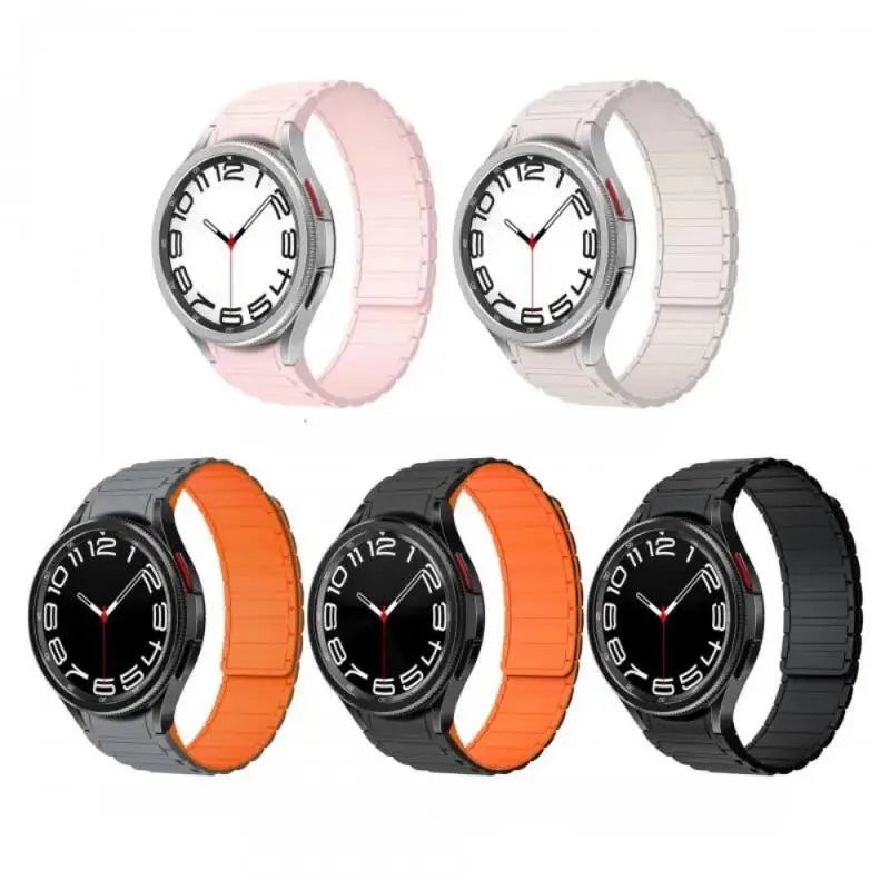 Silicone Strap For Samsung Galaxy Watch 7/6/5/4 40mm 44mm 4 6 Classic 42mm 46mm 47mm 43mm Magnetic Bracelet Watch 5Pro 45mm Belt