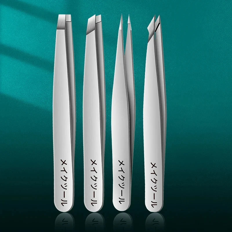 4pcs Set Professional Tweezers Set Perfect For Eyebrow Hair Removal Splinter Very Effortless and Relaxed to Remove