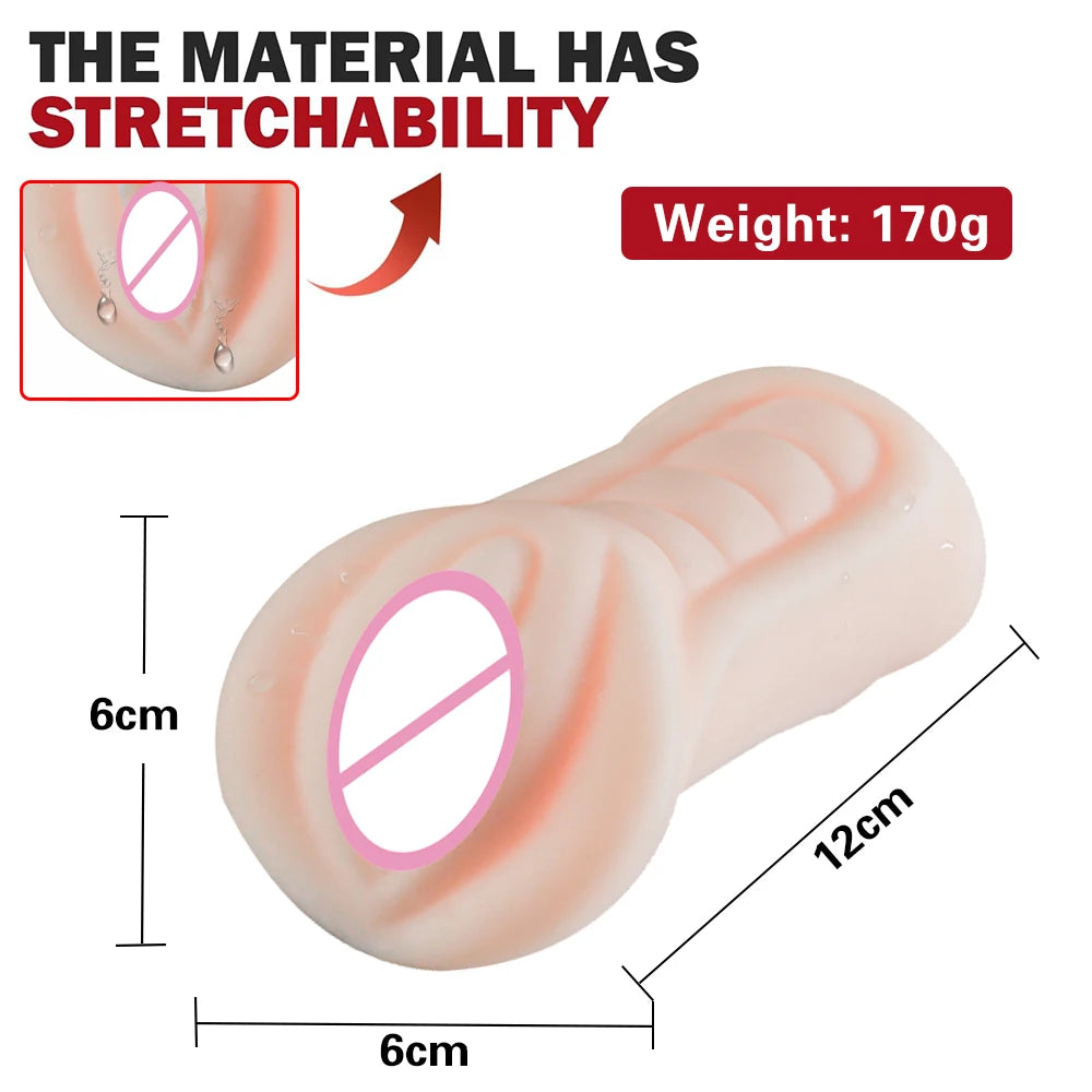 Men's Aircraft Cup Male Masturbator Oral Vaginal Anal Masturbation Soft Real Vagina Pocket Pussy Sex Toys for Men Blowjob