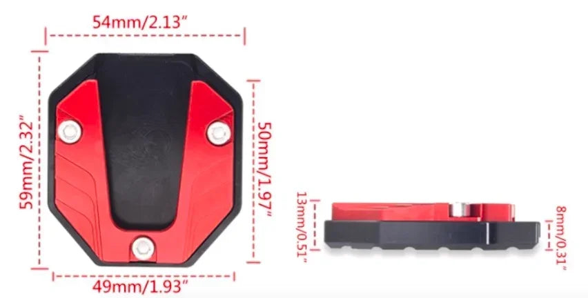Motorcycle Kickstand Pad Anti-skid Enlarger Base Support Extension Enlarger Scooter Moped Foot Pad CNC Aluminum Alloy