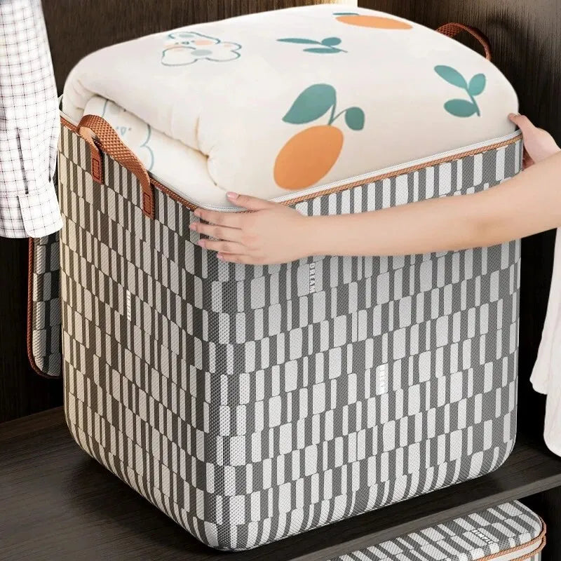 Portable Waterproof and Moisture-proof Luggage Storage Bag Large Closet Organizer Toy Bins Zipper Duvet Storage Container